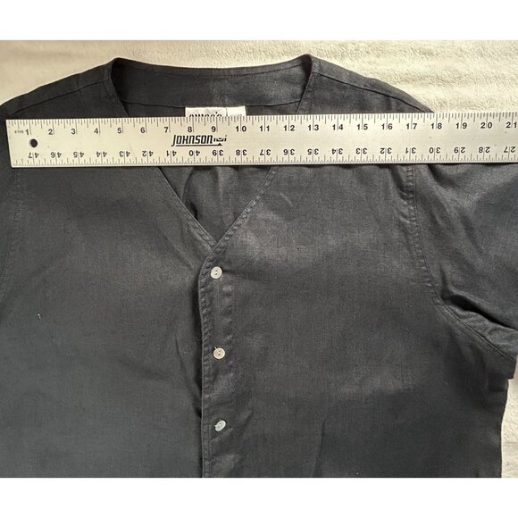 Chico's Womens Linen Collarless Long Sleeve Button Down Top Size 3 Lightweight - Picture 5 of 7